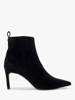 Dune London Obsessively Suede Heeled Ankle Boots, Black