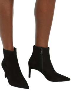 Dune London Obsessively Suede Heeled Ankle Boots - view 2, Black
