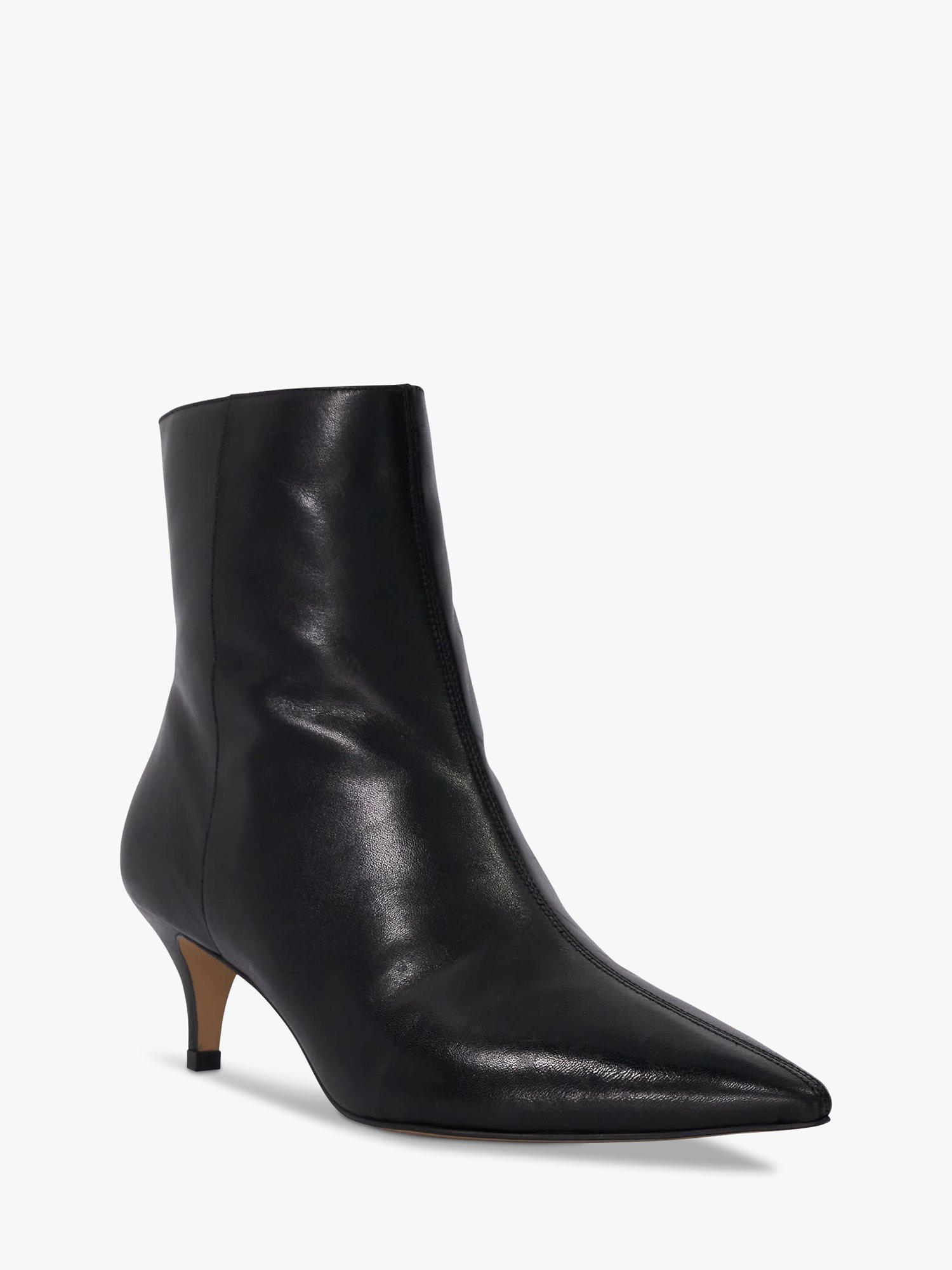 Black leather bootie heels best sale