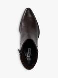 Dune London Paxten Leather Western Ankle Boots, Chocolate