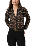 PAIGE Monika Floral Silk Blouse, Black/Multi