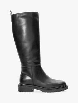 Dune London Tilings Leather Boots, Black, Black