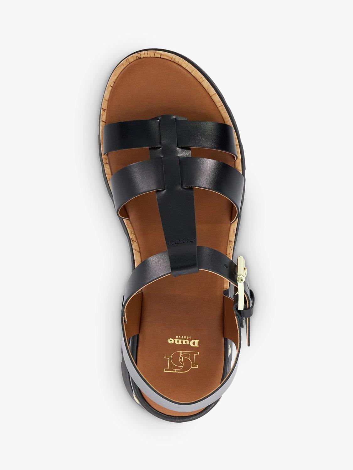 Dune Laplin Block Heel Leather Sandals, Black, 3