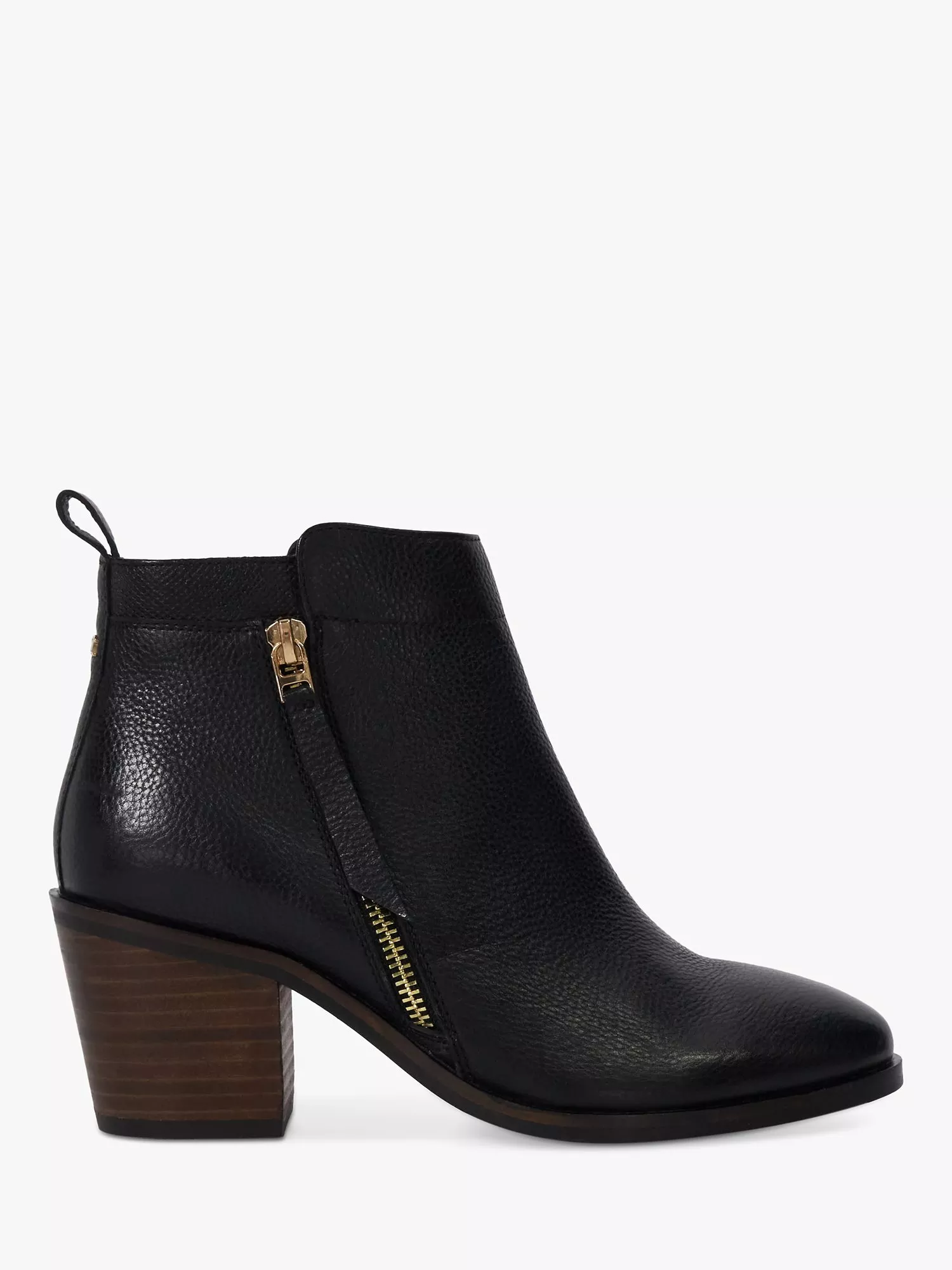 Dune Paicing Leather Ankle Boots Black