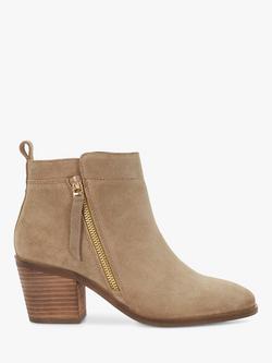 Dune London Paicing Suede Ankle Boots, Taupe