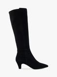 Dune Sera Suede Pointed Knee High Boots, Black