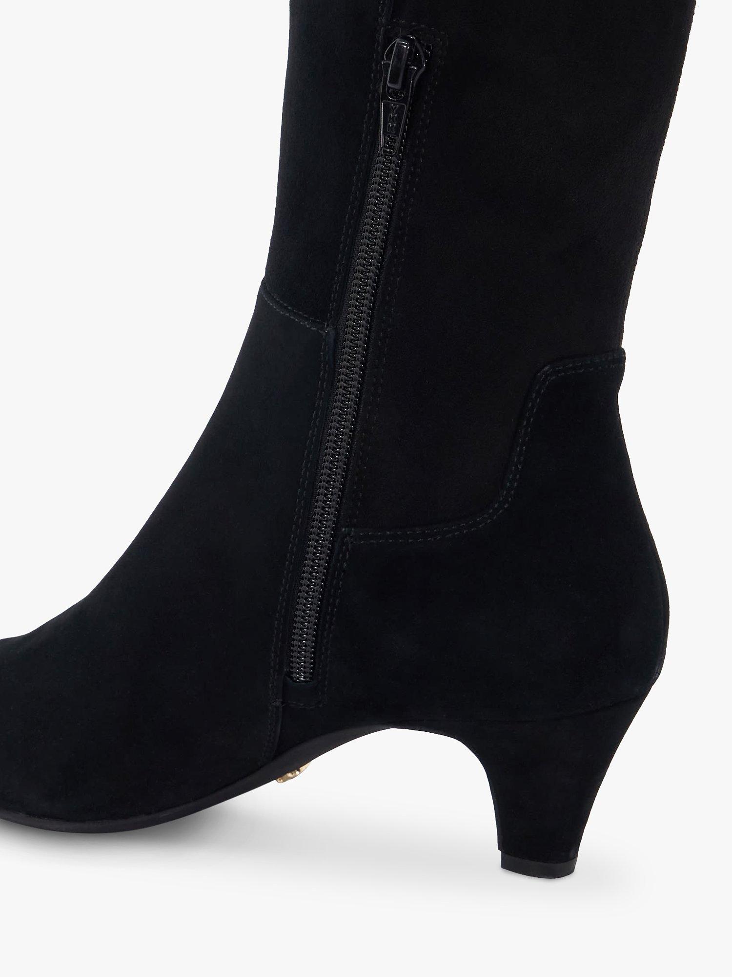 Product image 5 of 6, which shows Dune London Sera Suede Pointed Knee High Boots, Black, 3
