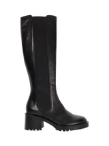 Dune Temmie Leather High Leg Chelsea Boots Black