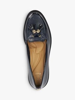 Dune London Grape Patent Tassel Loafers - view 2, Navy