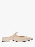 Dune Hints Leather Backless Mules, Ecru