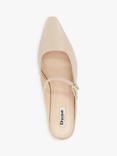 Dune London Hints Leather Backless Mules, Ecru