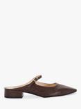 Dune London Hints Croc Effect Leather Backless Mules, Brown
