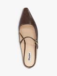 Dune London Hints Croc Effect Leather Backless Mules, Brown