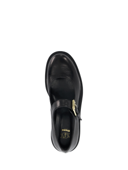 Dune London Huckle Leather Chunky Shoes, Black - view 2, Black