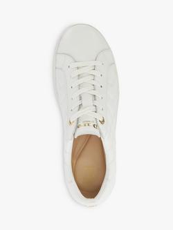 Dune London Egent Quilted Leather Flatform Trainers - view 2, White