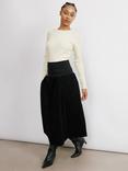 Albaray Corduroy Jersey Skirt, Black