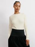 Albaray Ribbed Long Sleeve Top, Cream