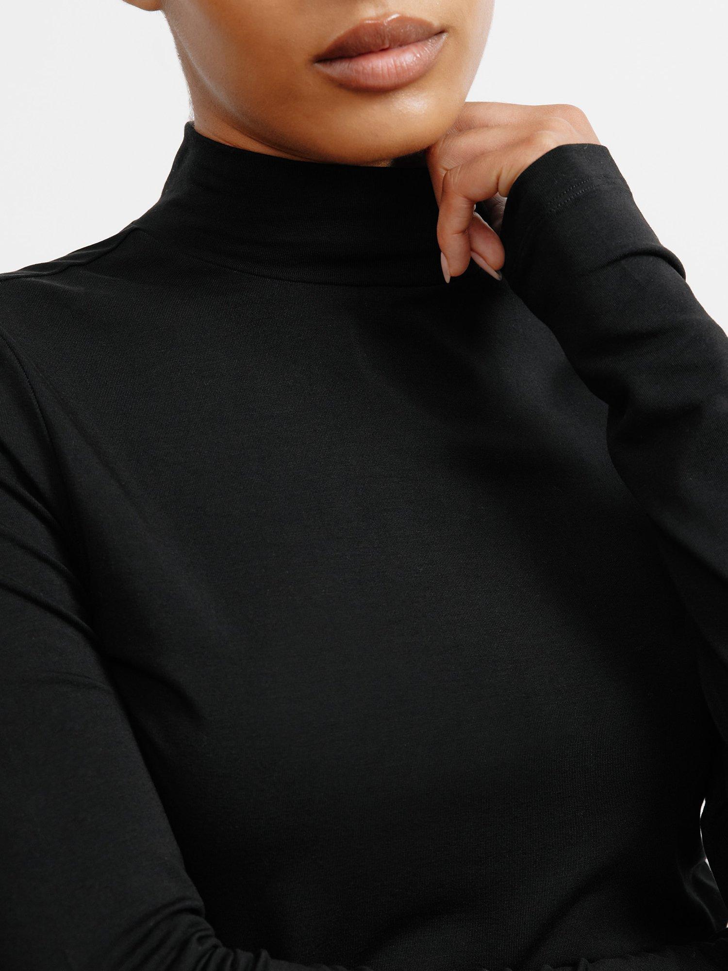 Product image 4 of 5, which shows Albaray Jersey Turtle Neck Top, Black, 8
