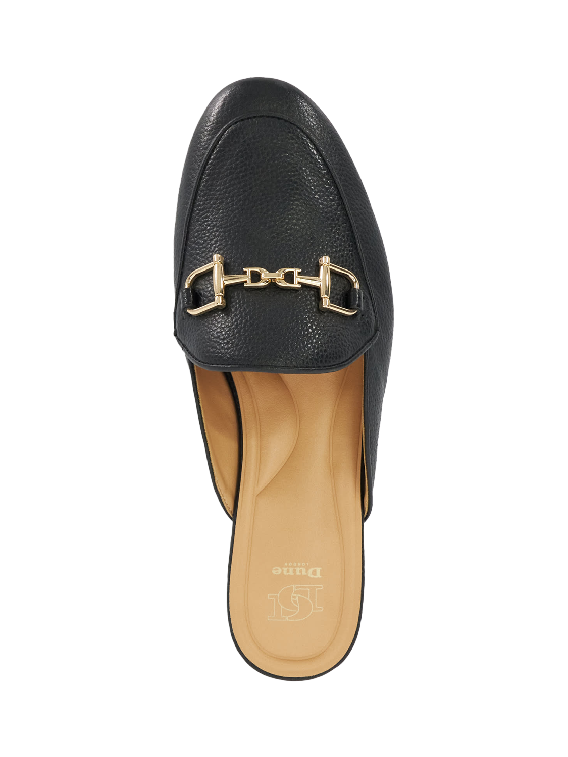 Dune Glairing Snaffle Trim Backless Leather Loafers