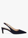 Dune Celinna Denim Heeled Slingback Pointed Courts, Navy