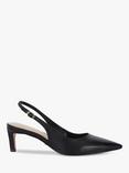 Dune Celinna Leather Heeled Slingback Pointed Courts, Black