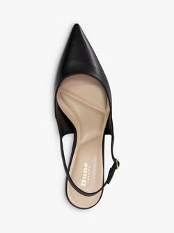Dune London Celinna Leather Heeled Slingback Pointed Courts - view 2, Black