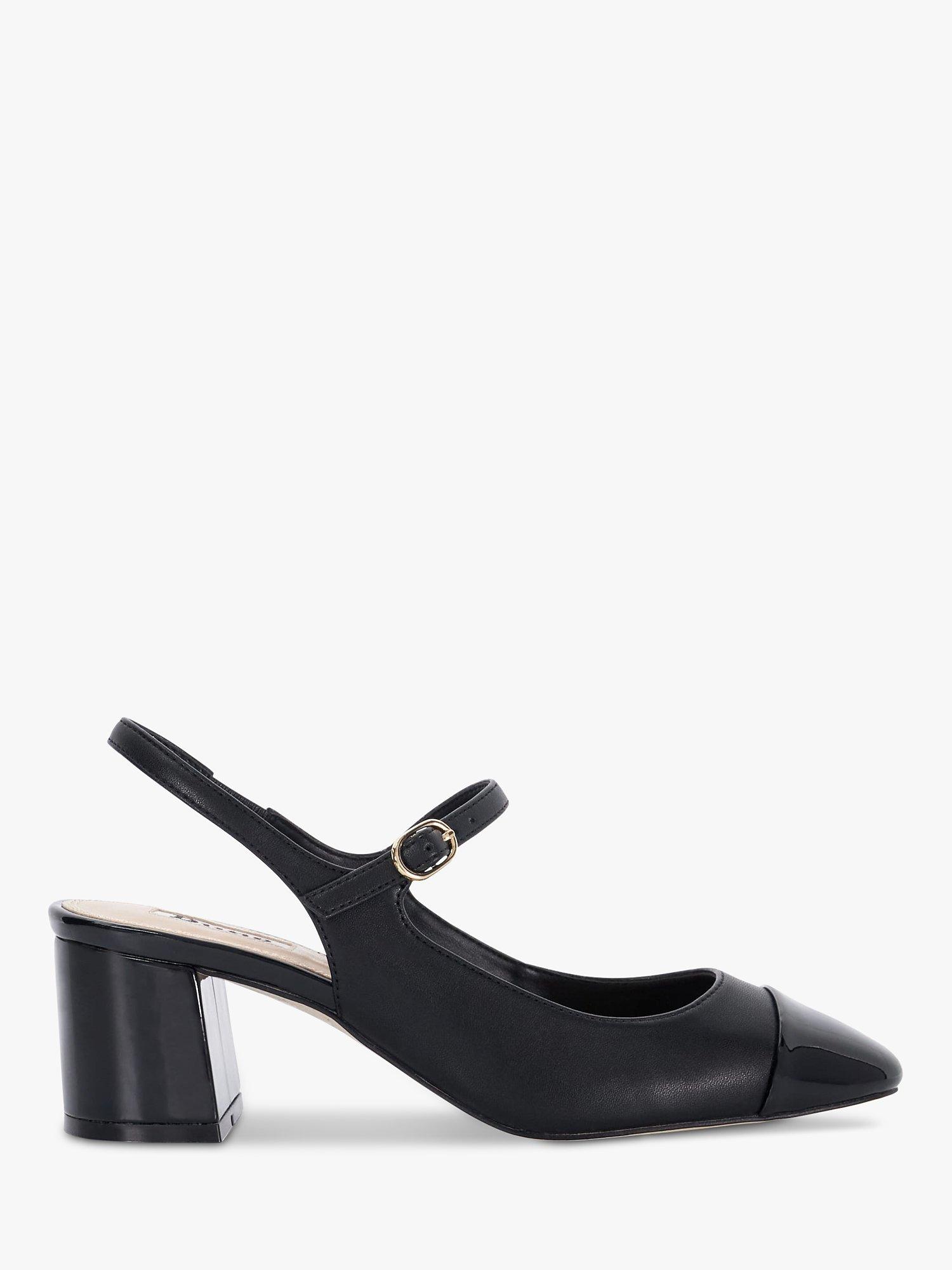 Dune Devised Heeled Strappy Court Shoes, Black