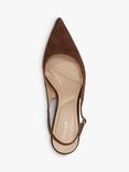 Dune Celinna Suede Heeled Slingback Pointed Courts, Chestnut