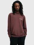 AllSaints Underground Crew Sweatshirt, Red Mid