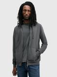 AllSaints Brace Cotton Zip Hoodie, Grey Mid