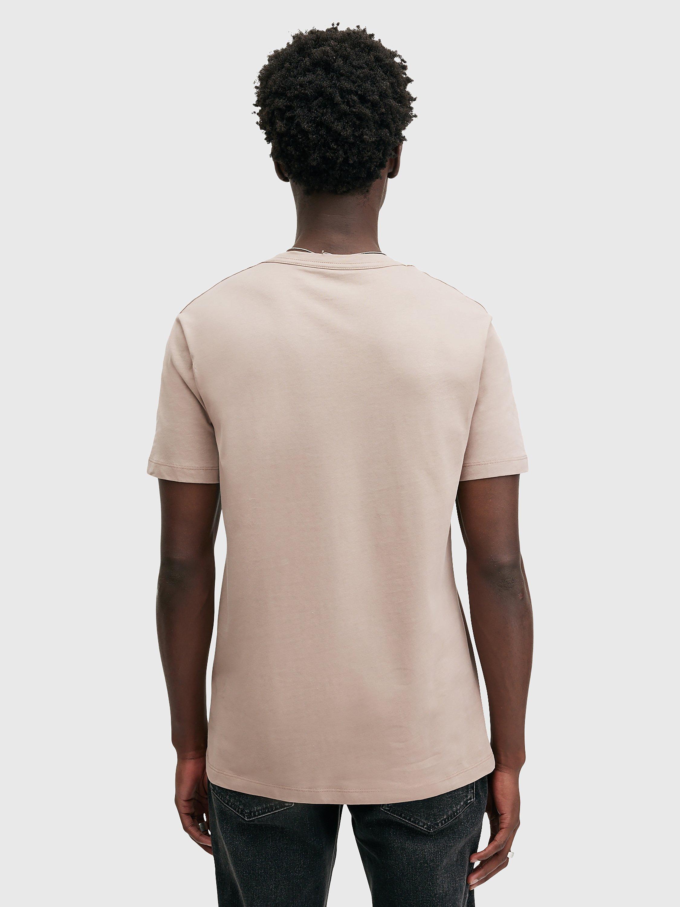 Product image 2 of 5, which shows AllSaints Brace Crew Cotton T-Shirt, Natural Taupe, XS