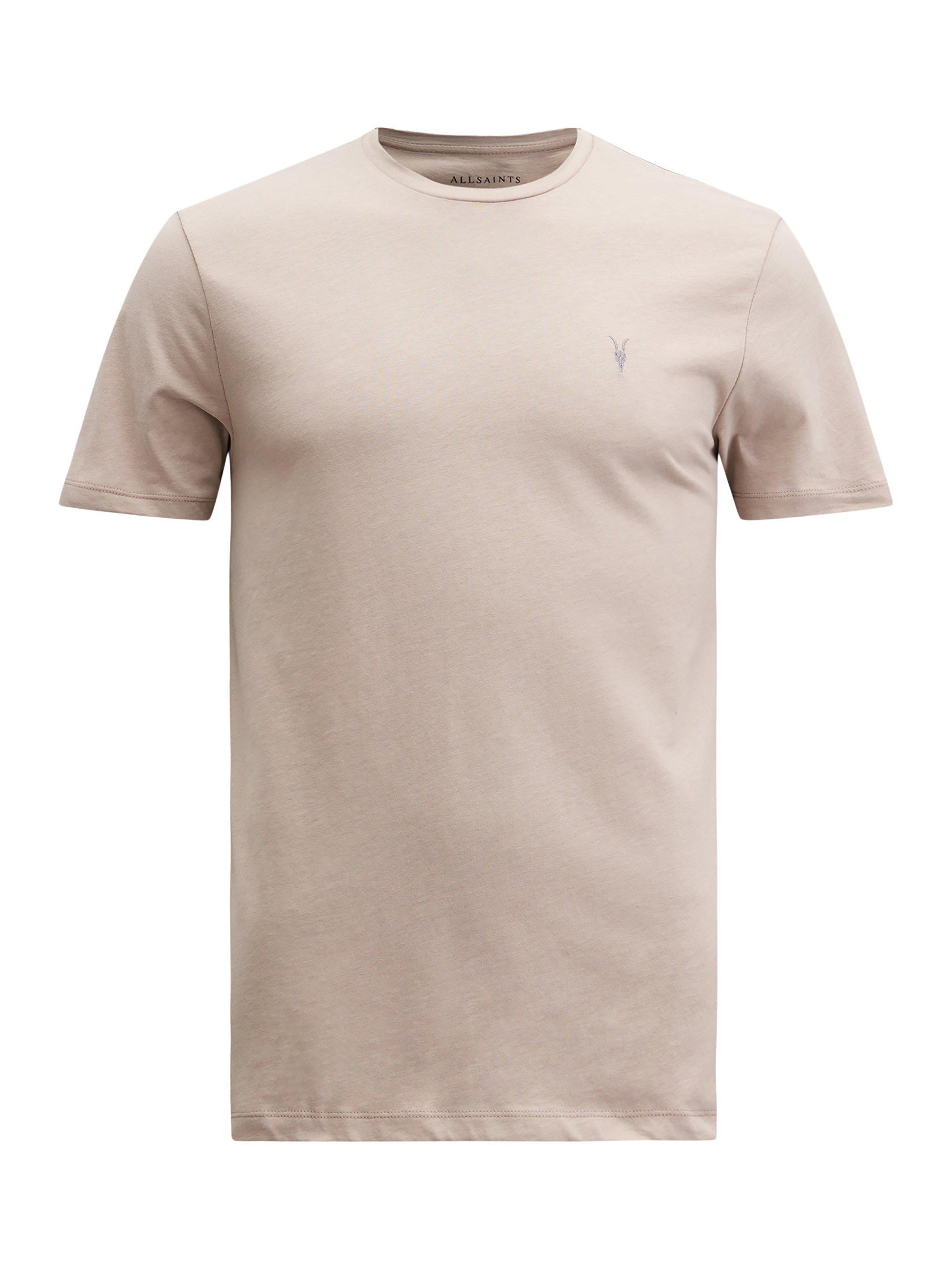 Product image 4 of 5, which shows AllSaints Brace Crew Cotton T-Shirt, Natural Taupe, XS