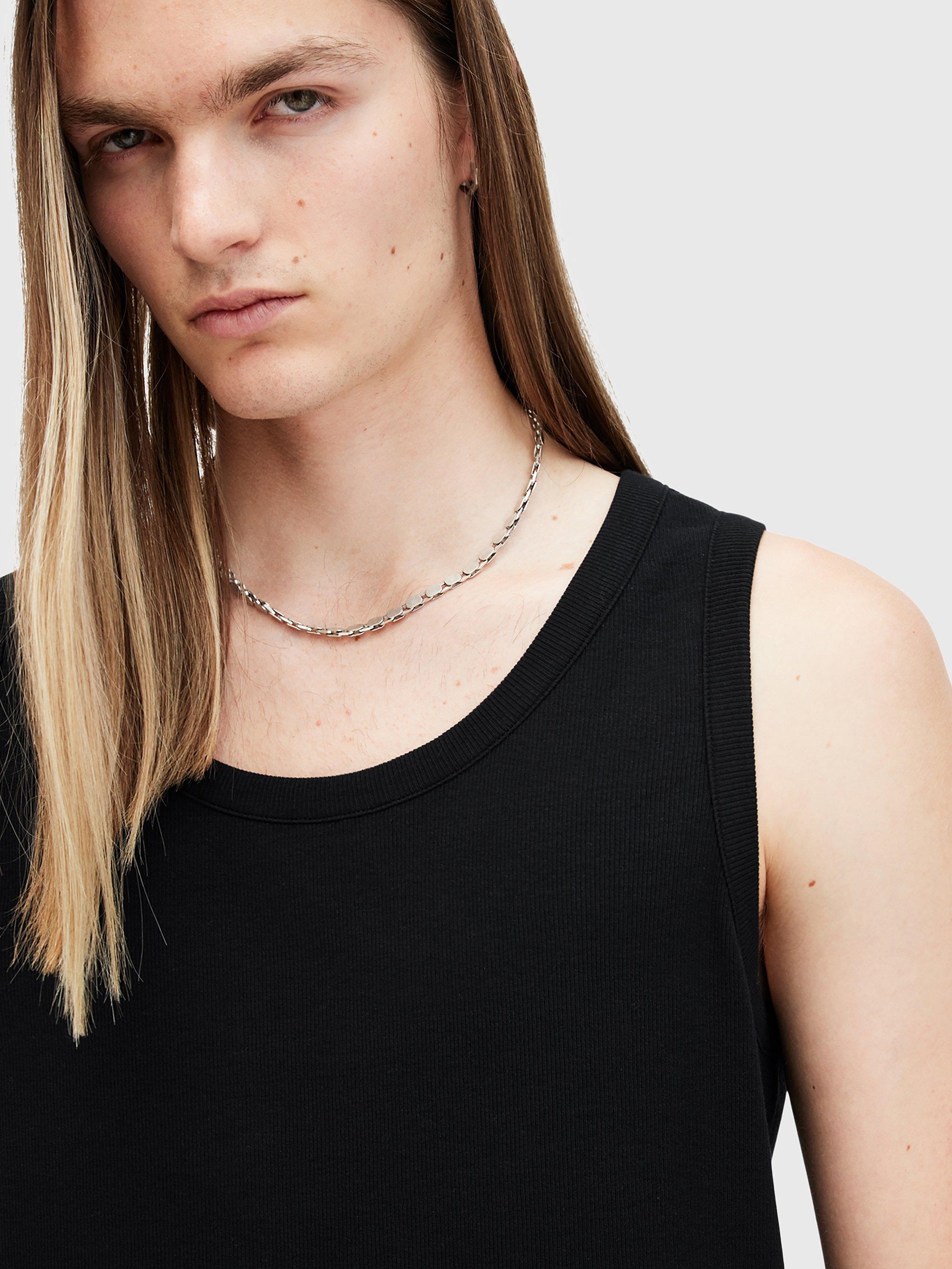 Product image 5 of 7, which shows AllSaints Edwards Organic Cotton Blend Vest, Black, XS