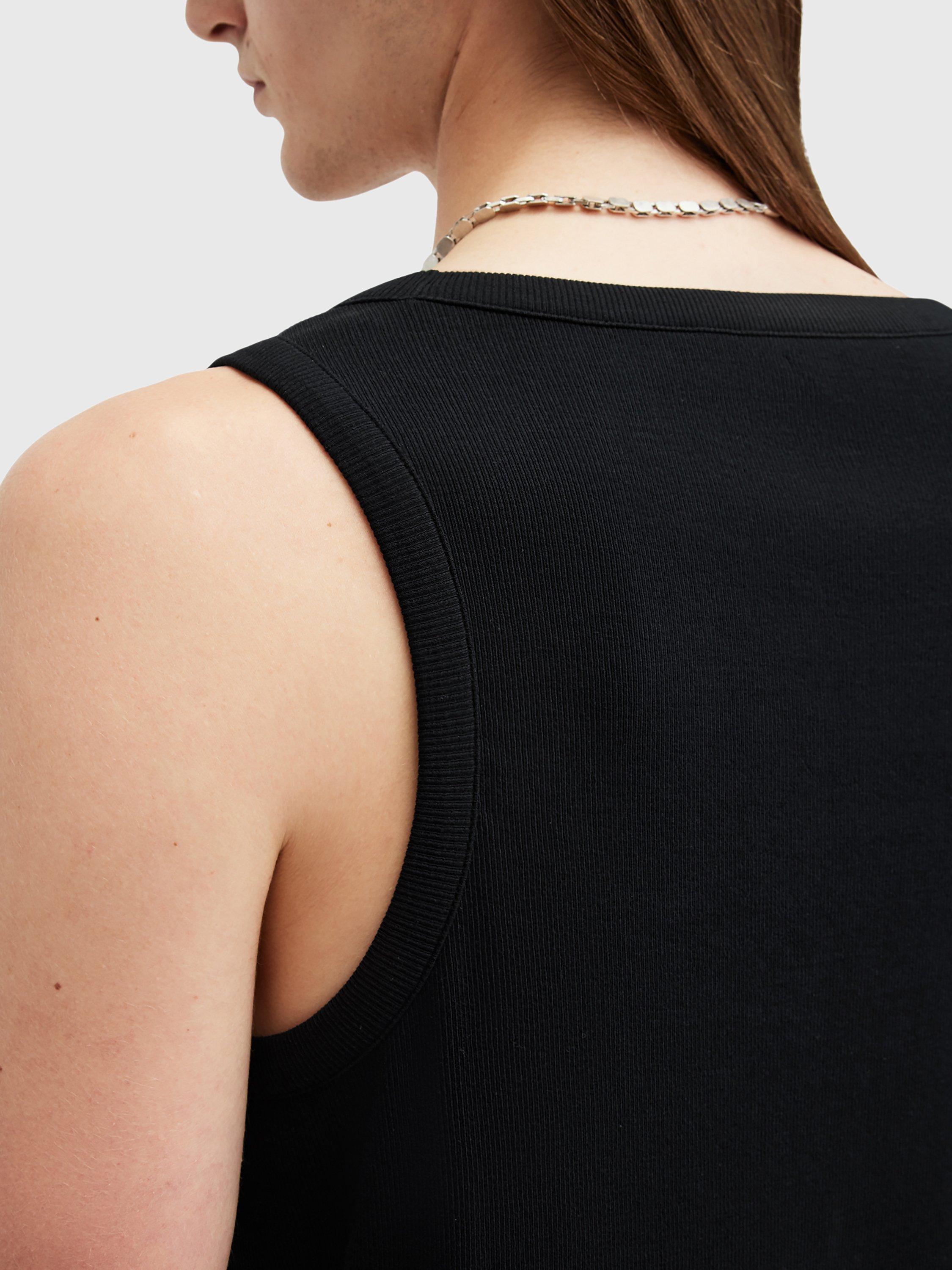 Product image 6 of 7, which shows AllSaints Edwards Organic Cotton Blend Vest, Black, XS