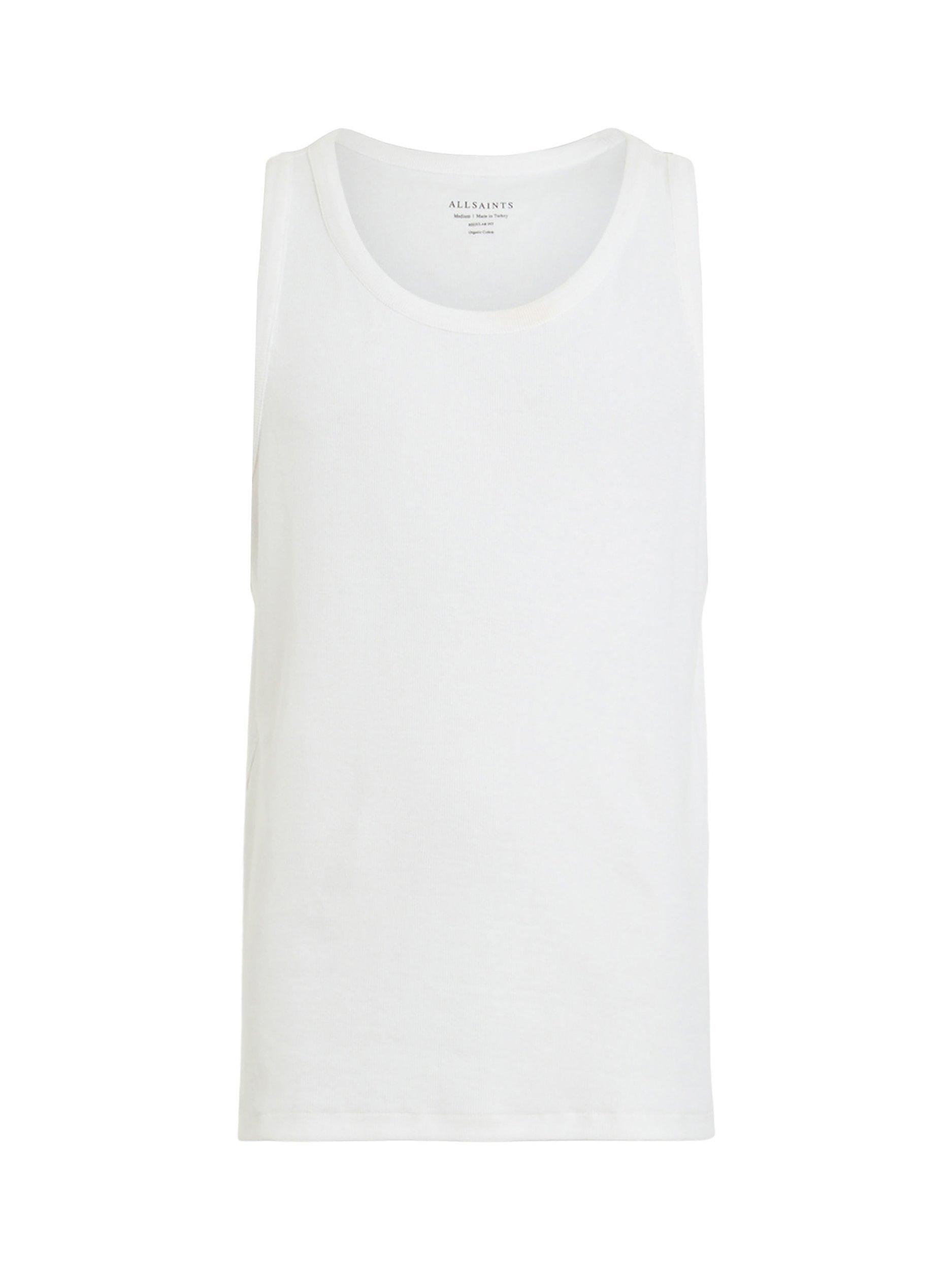 Product image 4 of 9, which shows AllSaints Edwards Organic Cotton Blend Vest, White, XS