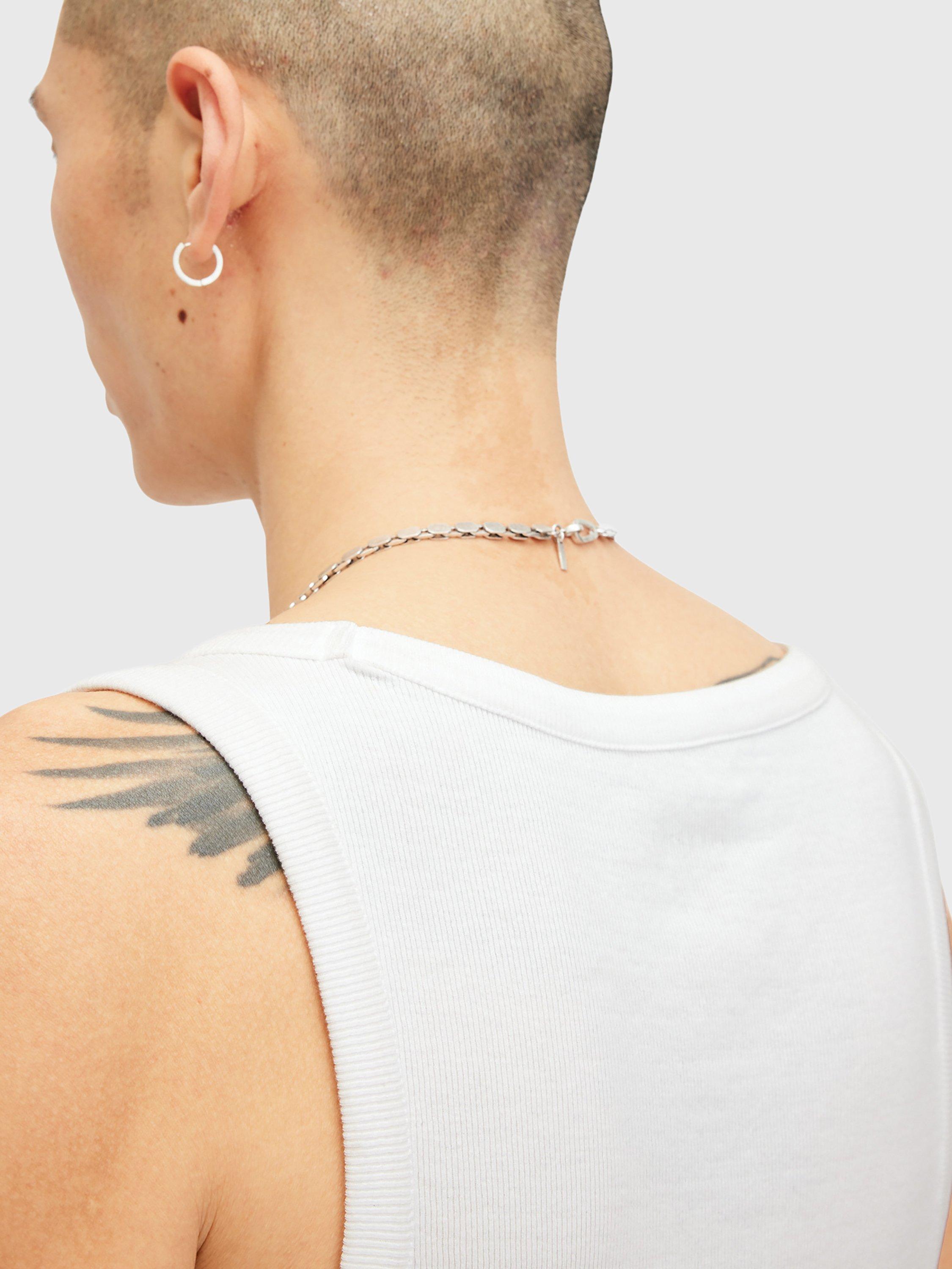 Product image 7 of 9, which shows AllSaints Edwards Organic Cotton Blend Vest, White, XS