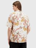 AllSaints Dragon Short Sleeve Shirt, Off White/Multi