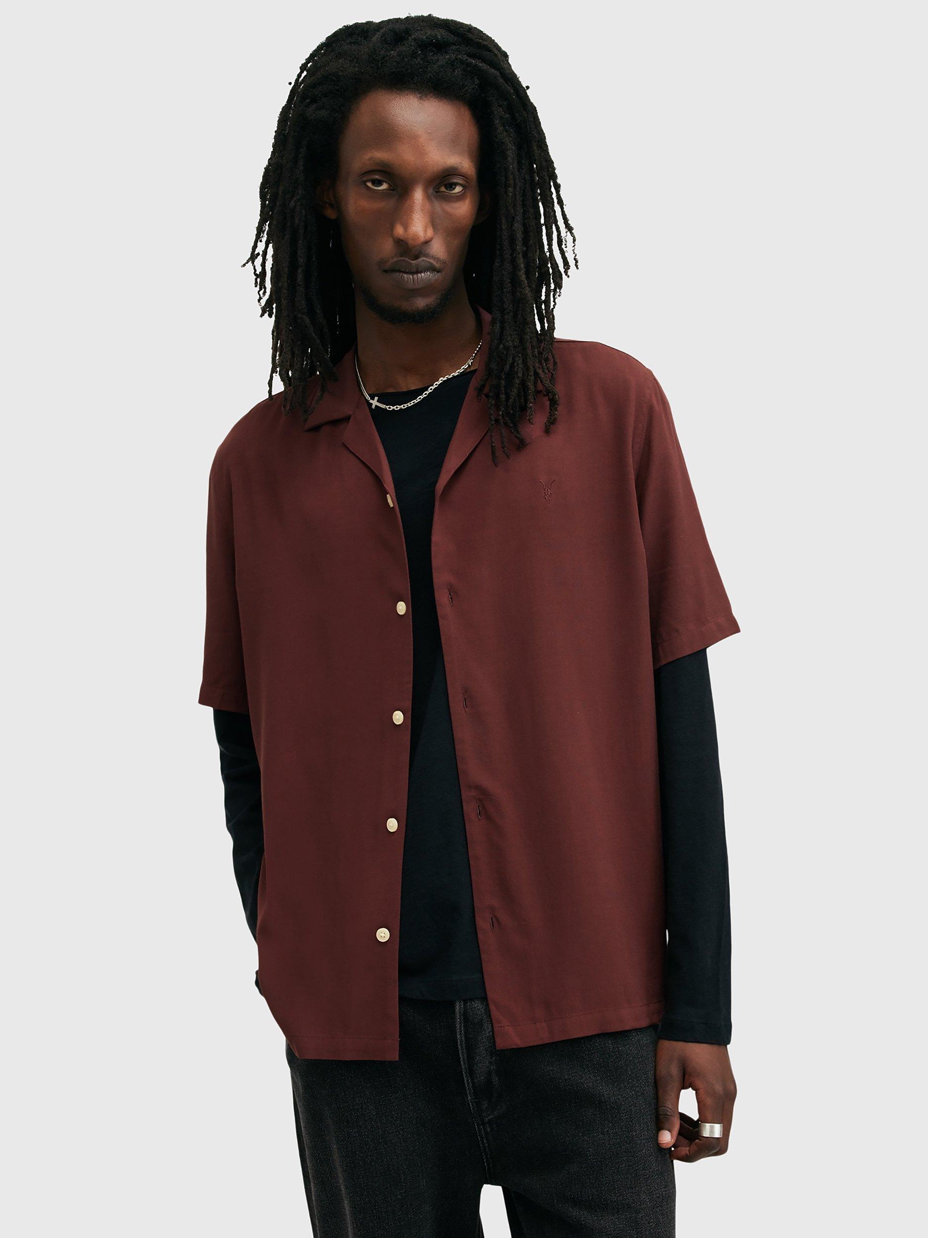 AllSaints Venice Short Sleeve Shirt, Moretti Red