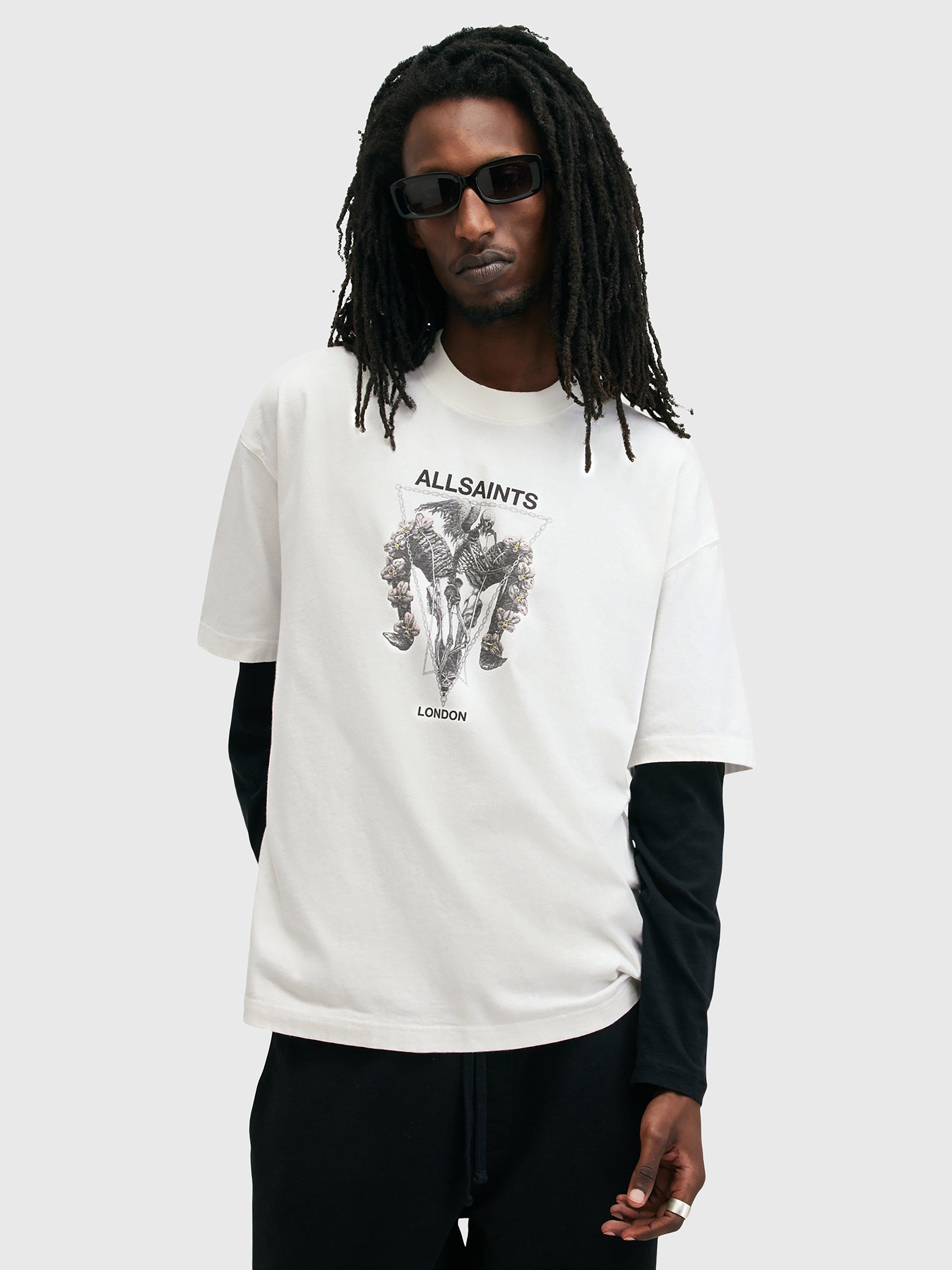 AllSaints Geist Crew Organic Cotton T-Shirt, White