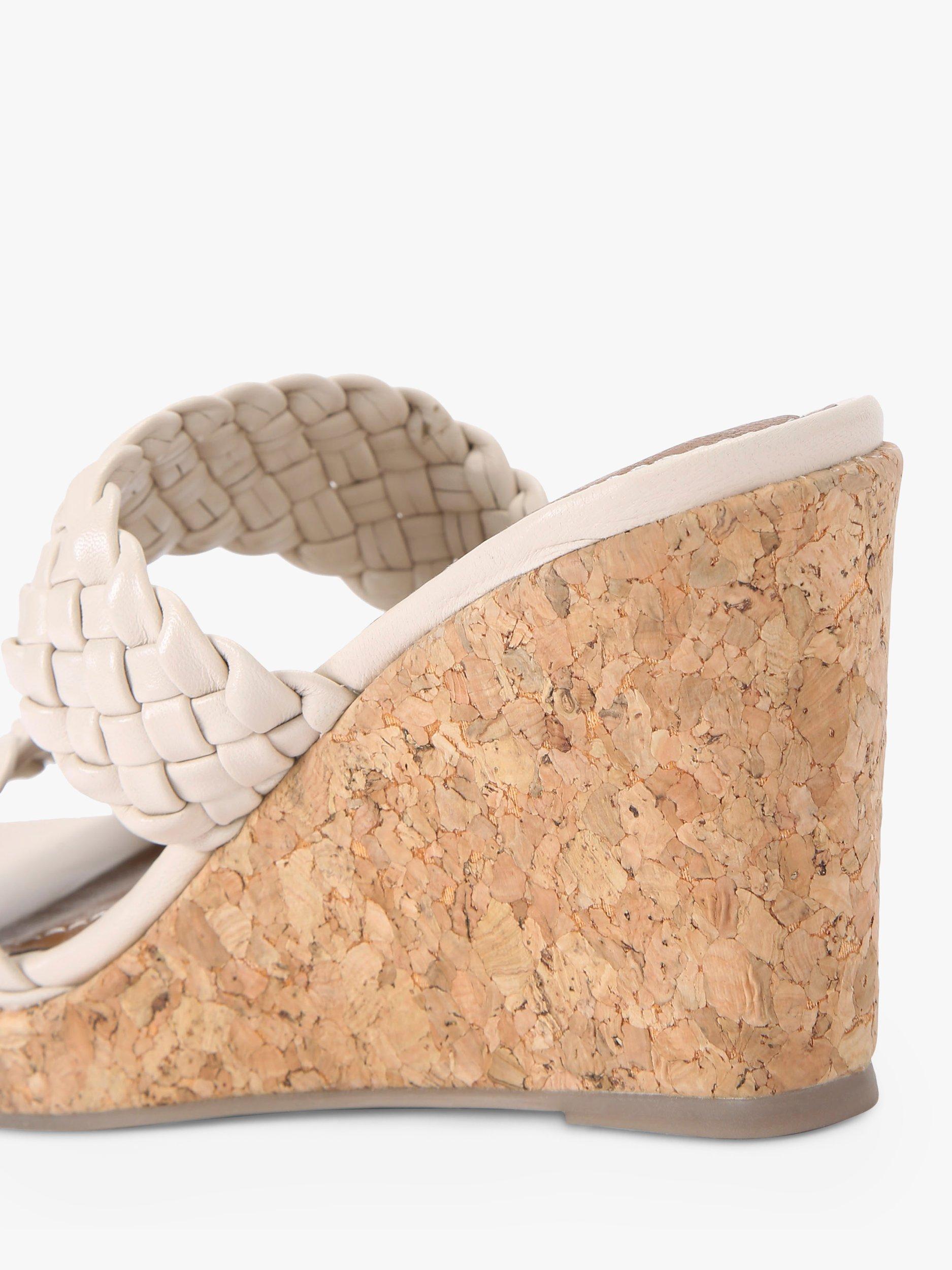 Product image 3 of 4, which shows KG Kurt Geiger Dane Woven Leather Wedged Sandals, Natural Putty, 3