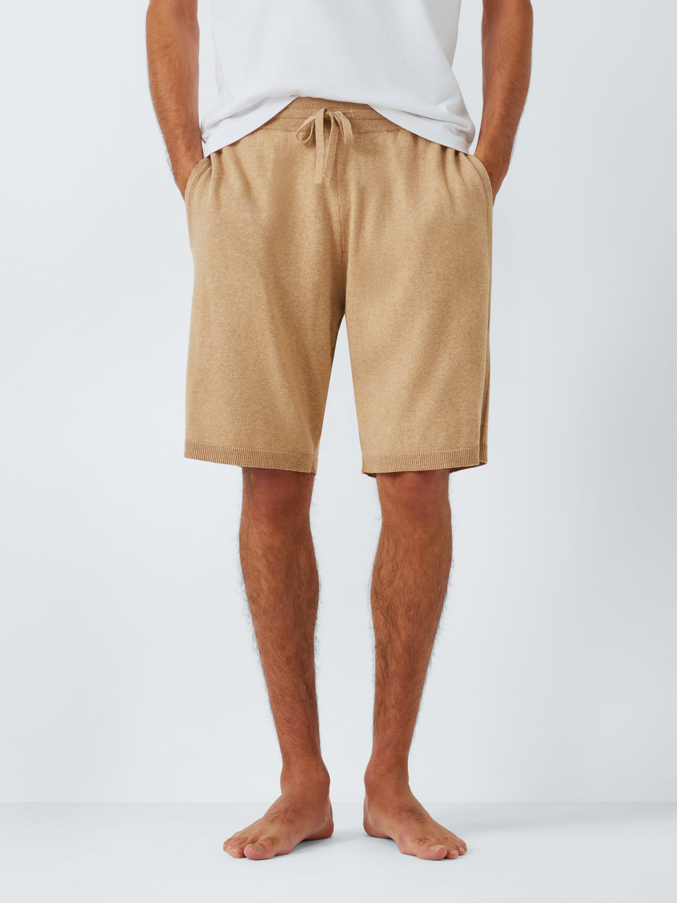 Product image 1 of 6, which shows John Lewis Cotton Cashmere Lounge Shorts, Natural Sand, M