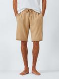 John Lewis Cotton Cashmere Lounge Shorts, Blue Navy, Natural Sand