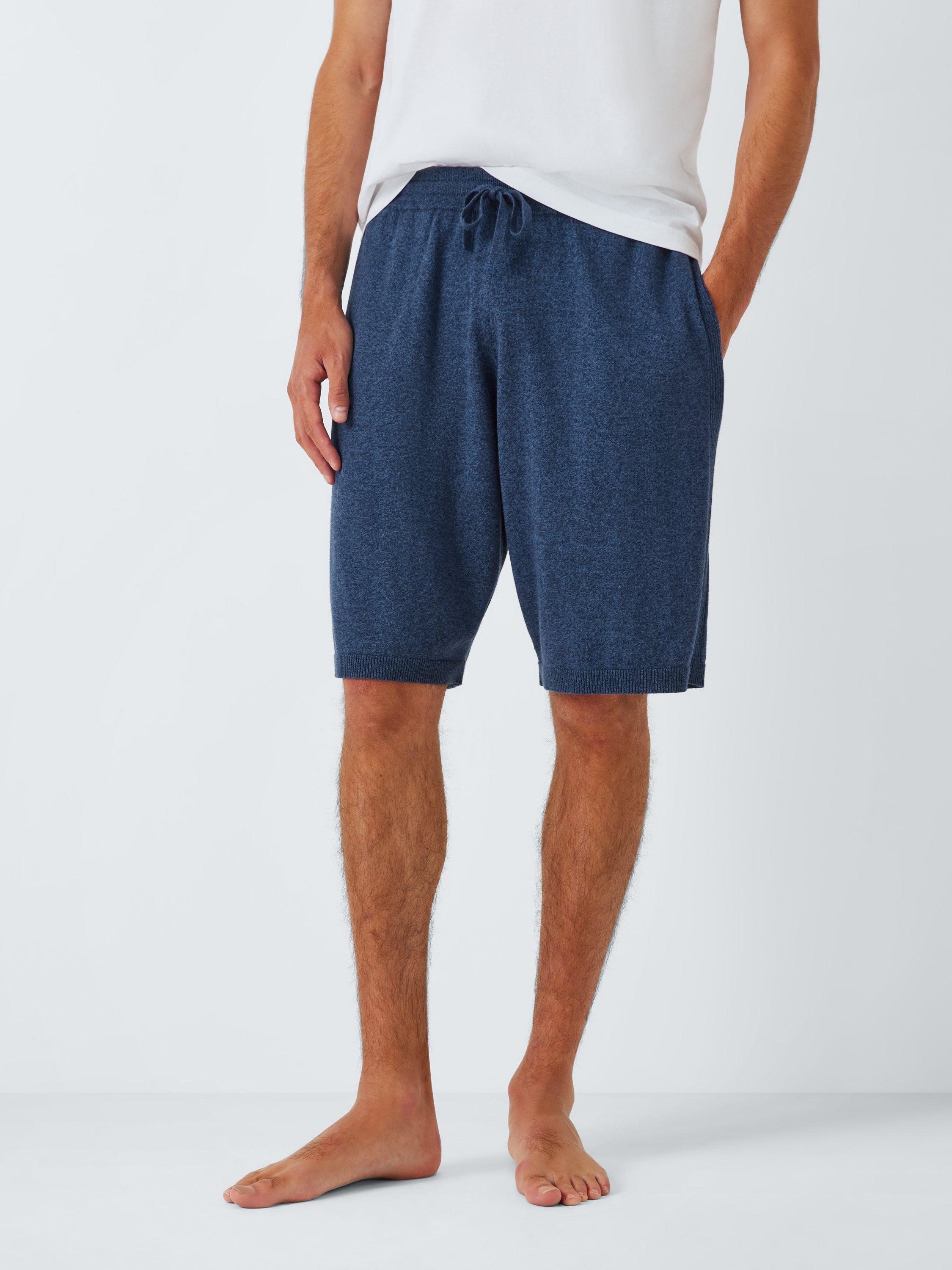 Product image 1 of 6, which shows John Lewis Cotton Cashmere Lounge Shorts, Blue Navy, S