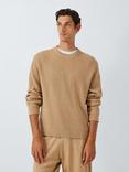 John Lewis Cotton Cashmere Crew Neck Lounge Top, Natural Sand