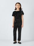 John Lewis Kids' Velour Stars Jumpsuit, Black