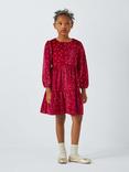 John Lewis Kids' Velour Stars Dress, Red