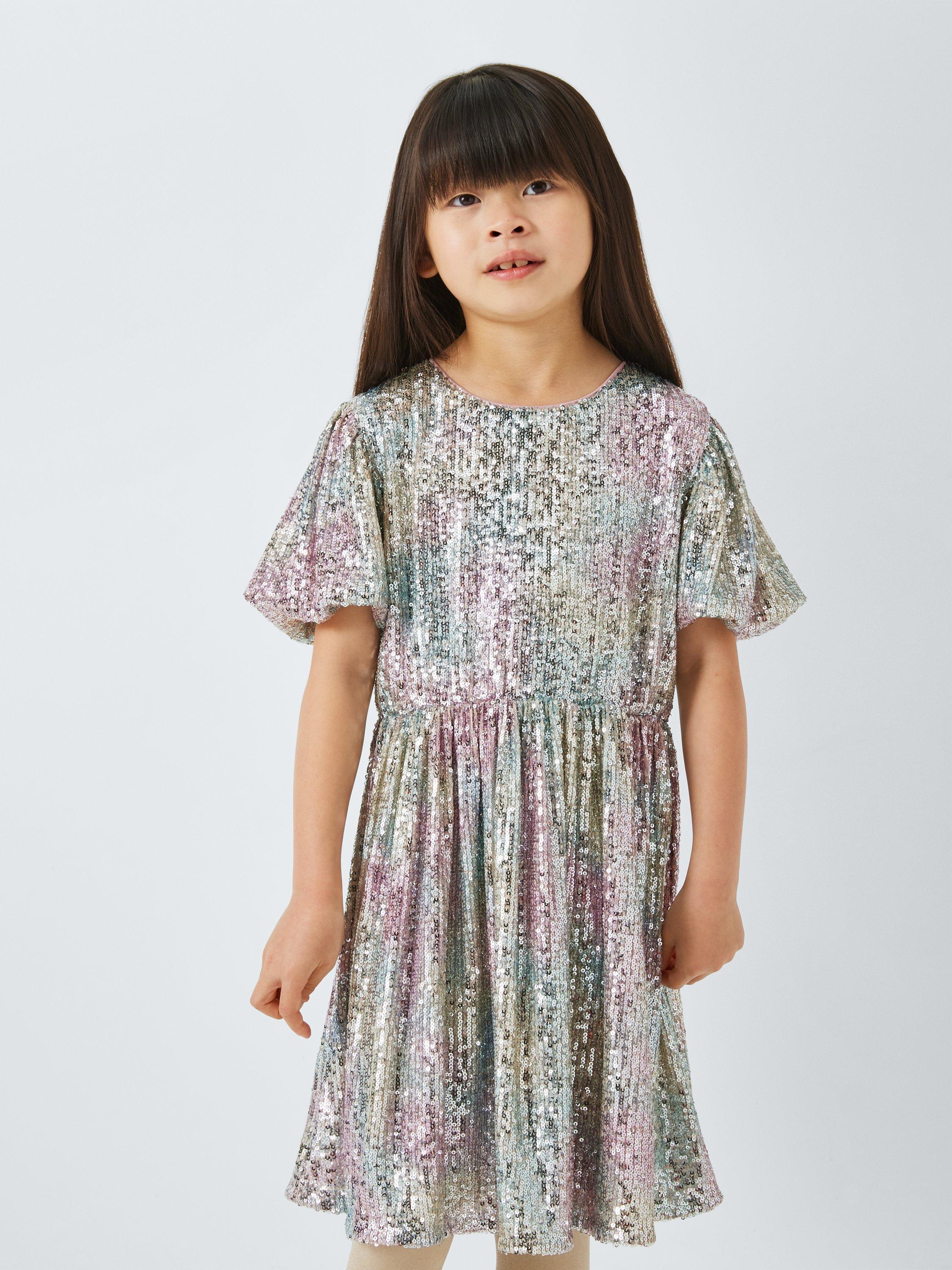 John Lewis Kids Ombre Sequins Party Dress Gold