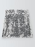 John Lewis Kids' Sequin Mini Skirt, Silver