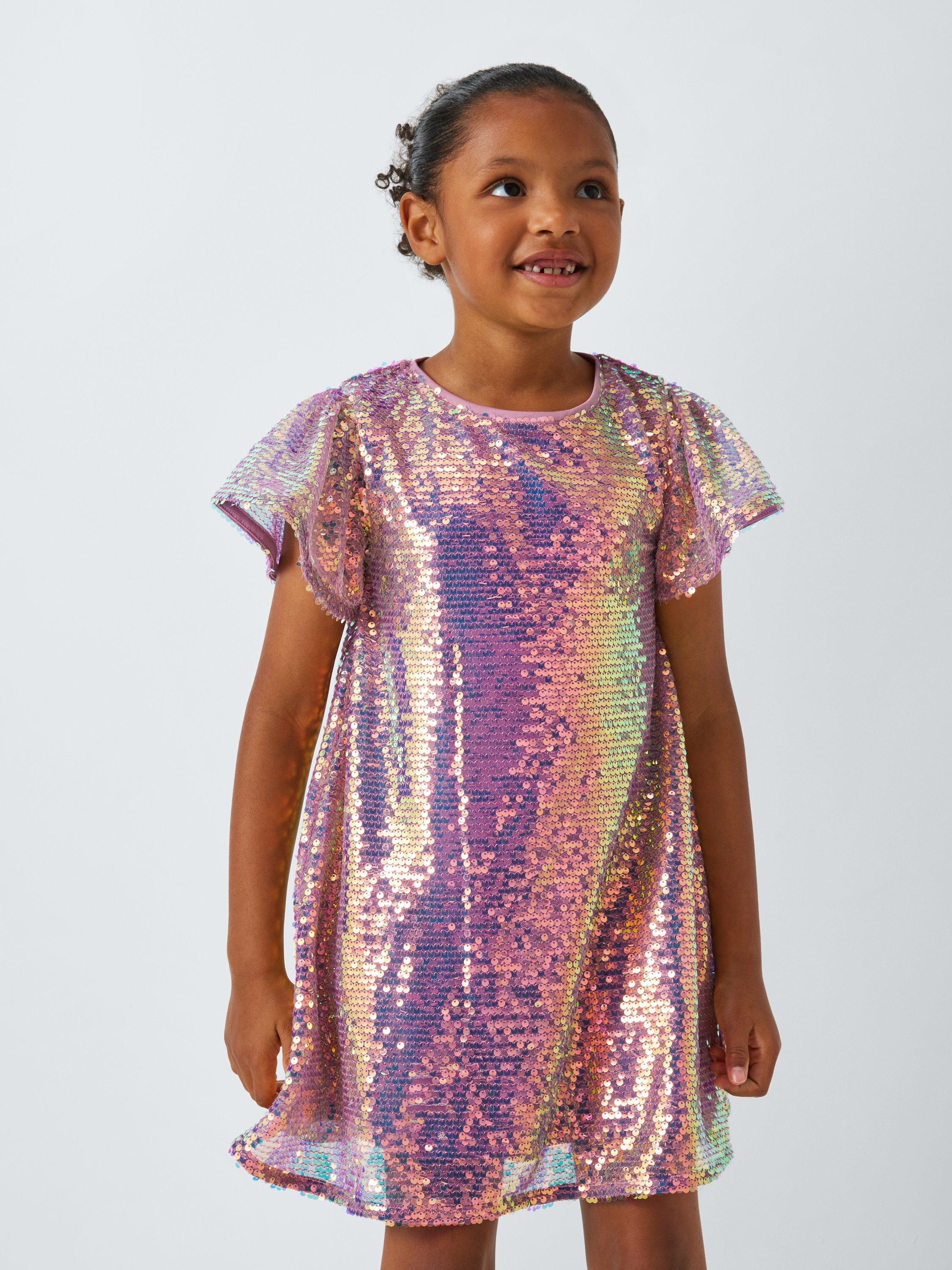 John Lewis Kids Iridescent Sequin Party Dress Multi