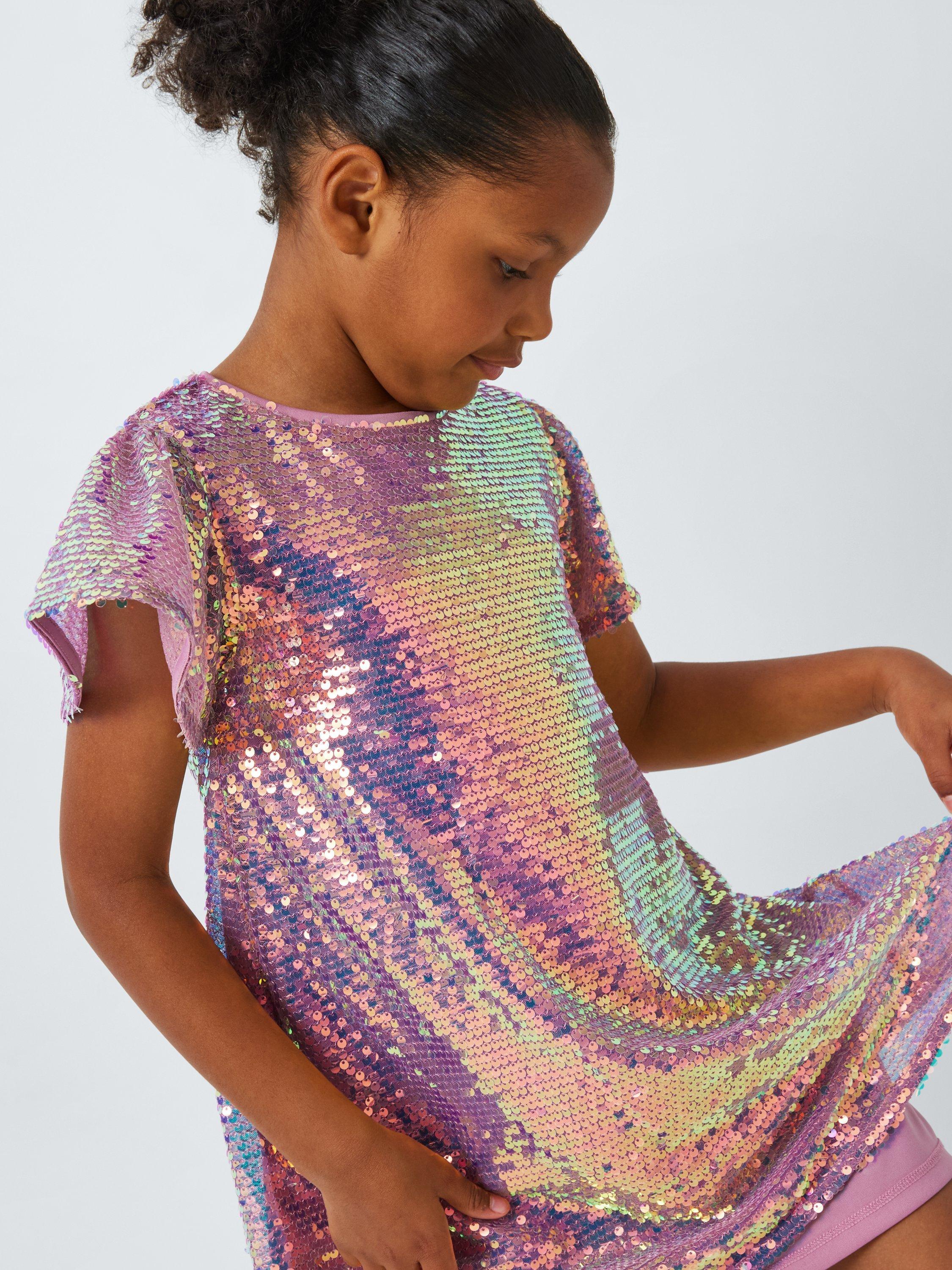 John Lewis Kids Iridescent Sequin Party Dress Multi